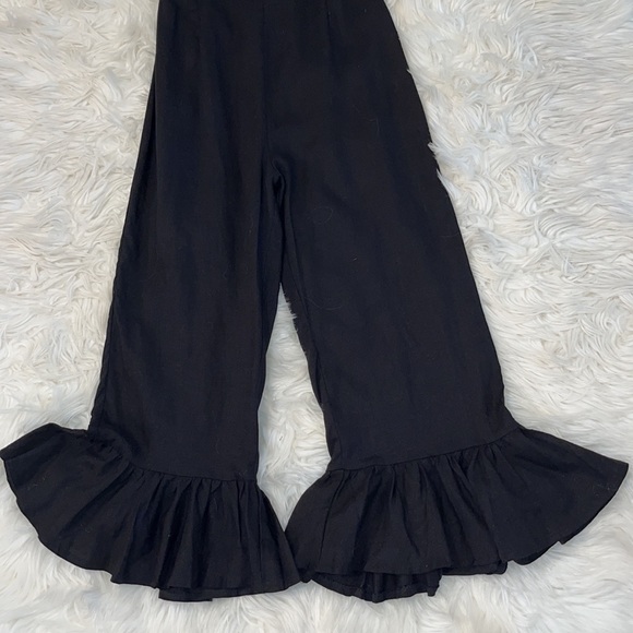 The Vintage Shop Black Ruffle Cropped Jumpsuit - Picture 6 of 12
